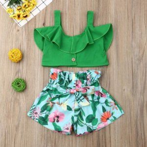 NEW! Green & Floral Two piece set